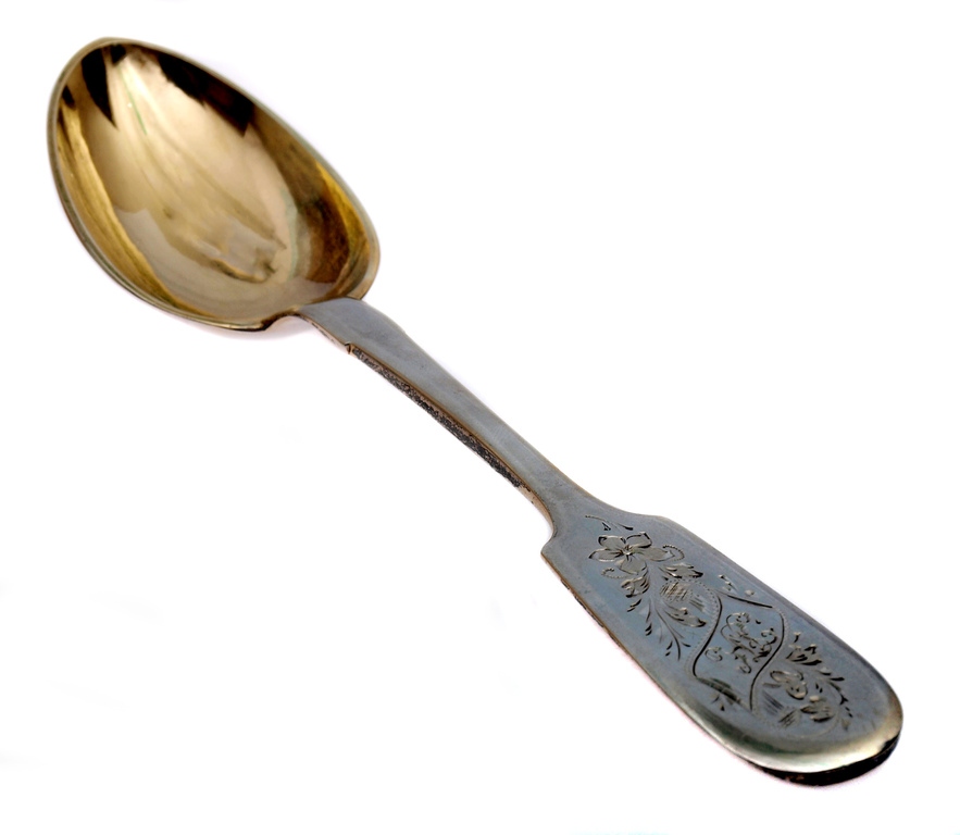 Gilded silver spoon with engraveing