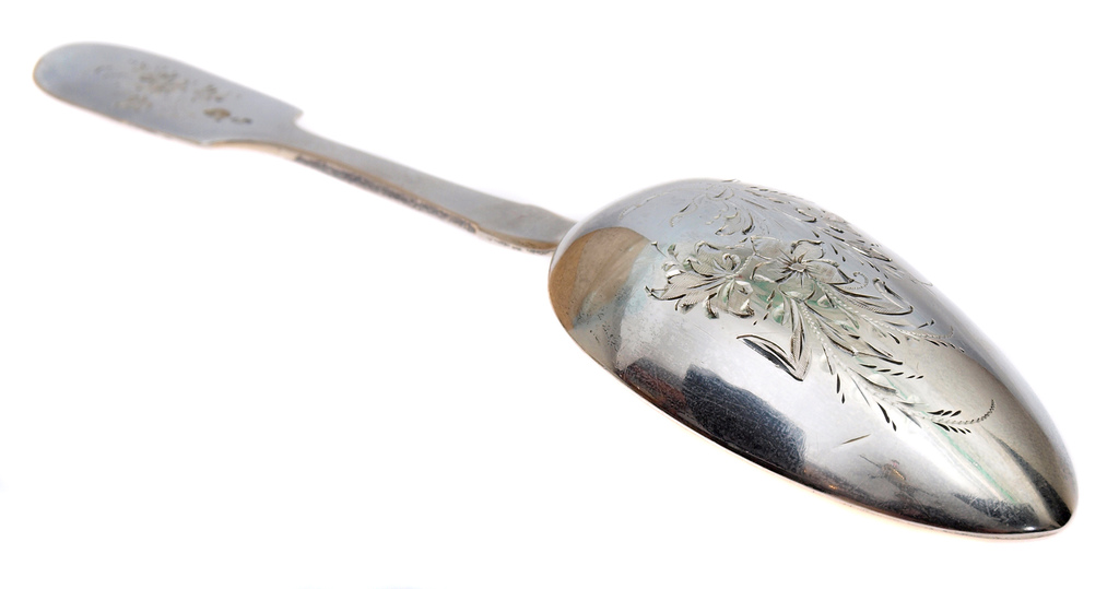 Gilded silver spoon with engraveing
