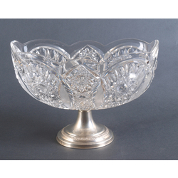 Crystal utensil with silver leg