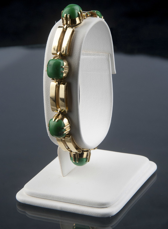 Golden bracelet with turquoises