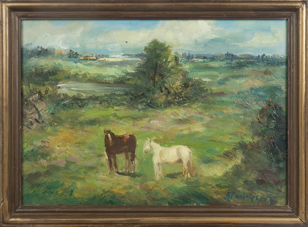 Landscape with horses